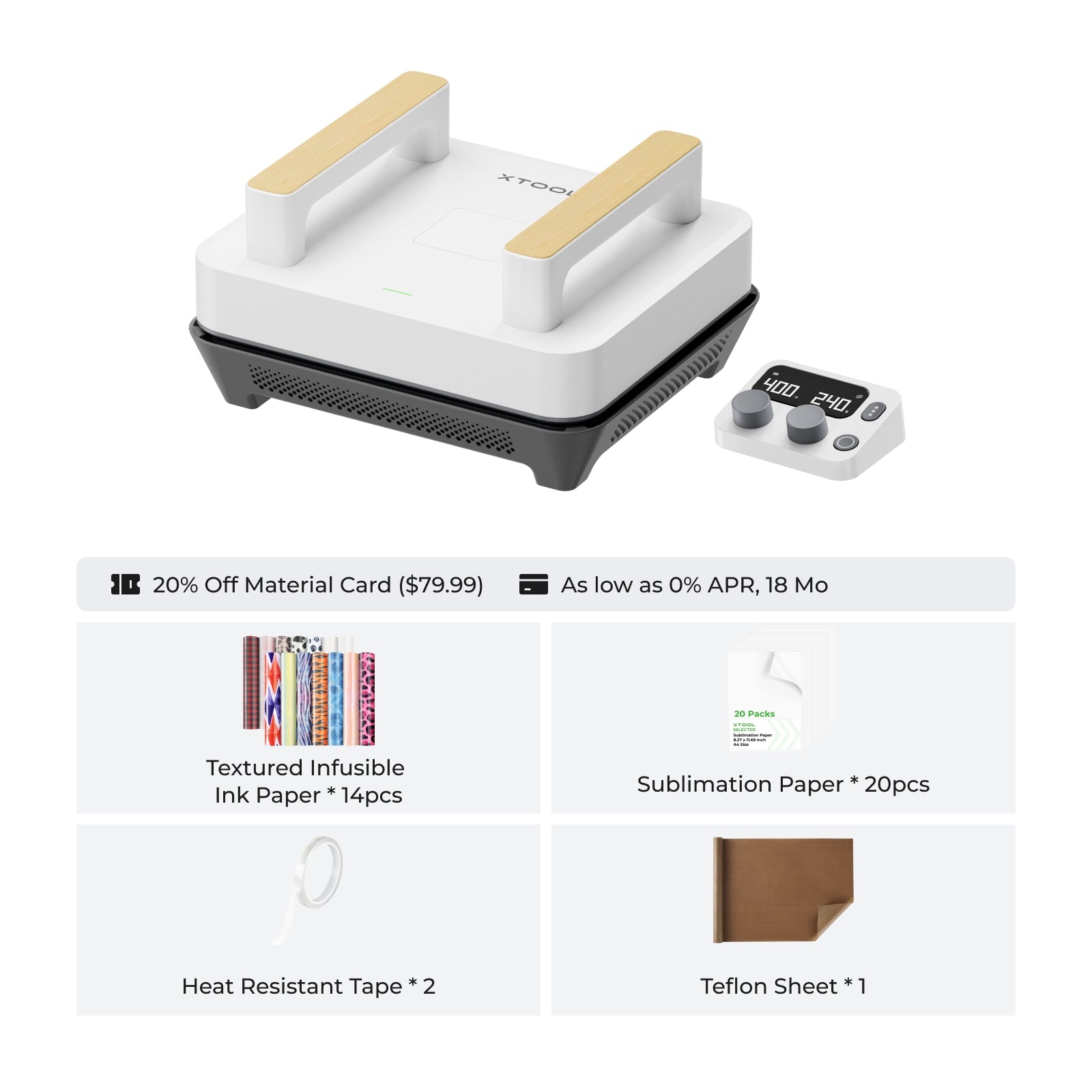 xTool Heat Press Machine for T-shirts, HTV, Sublimation and DTF Transfers