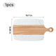 White Marble and Wood Cutting Board with Handle (1pcs)