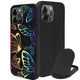 Black Silicone Magnetic iPhone Case with Laserable Rainbow Filling