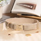 Light Coffee Color Thick Plush Nylon Dog Collar