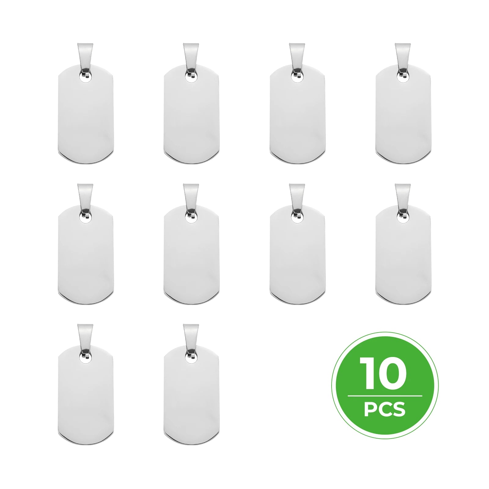 Stainless Steel Rounded Rectangle Pendant (10pcs)