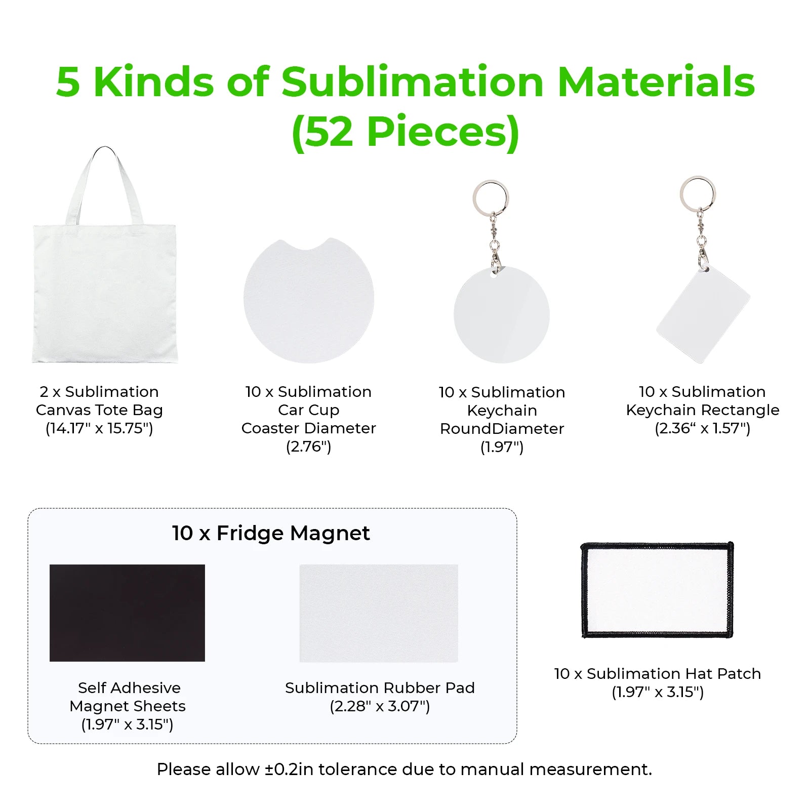 Sublimation Blanks Product Set (52pcs)