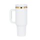 White to Gold Stainless Steel Tumbler with Removable Handle (40oz)